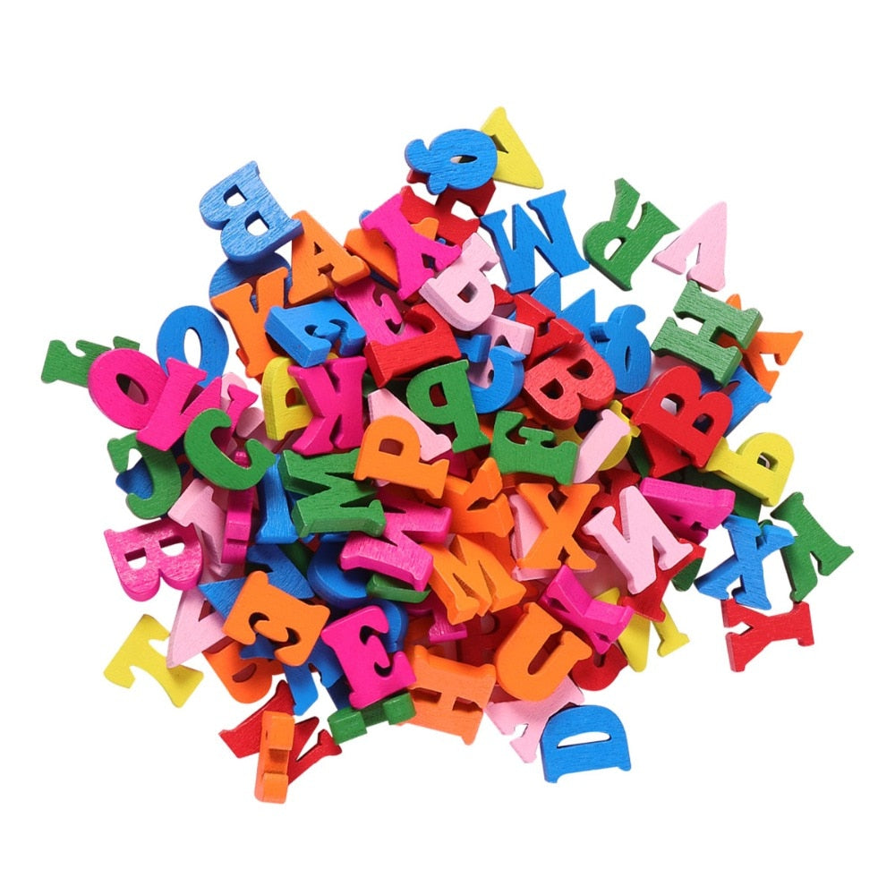 Colorful Wooden Alphabet Letters Set (100pcs) by HitMyNeed