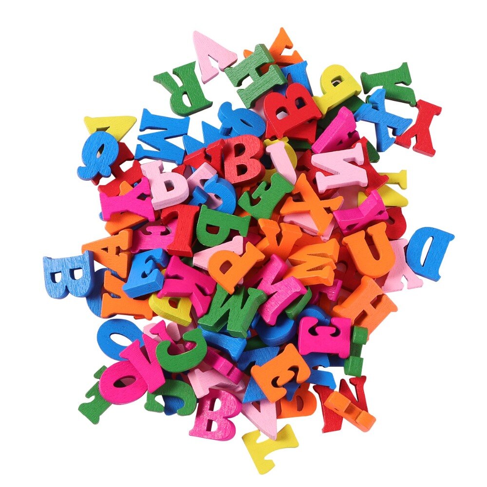 Colorful Wooden Alphabet Letters Set (100pcs) by HitMyNeed