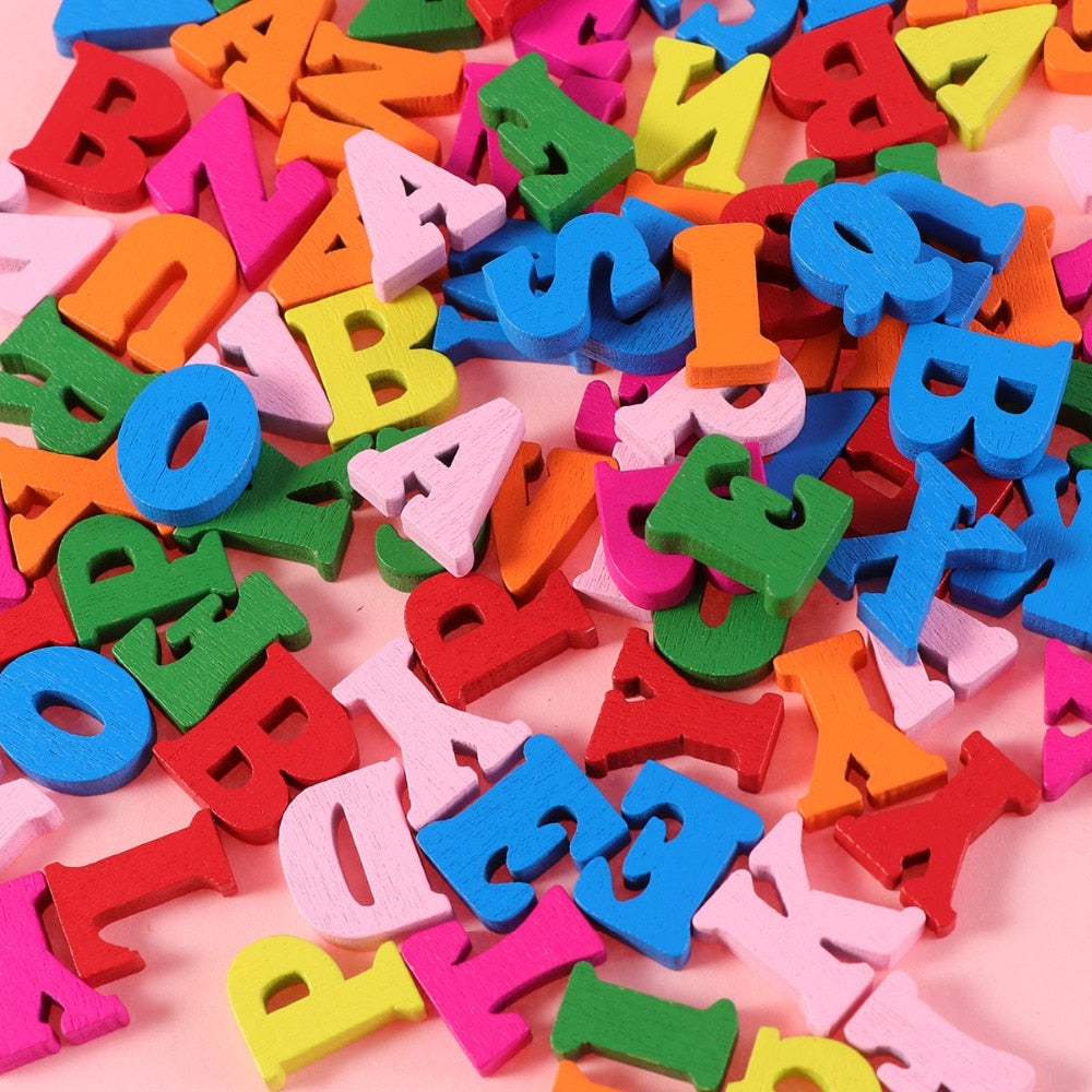 Colorful Wooden Alphabet Letters Set (100pcs) by HitMyNeed