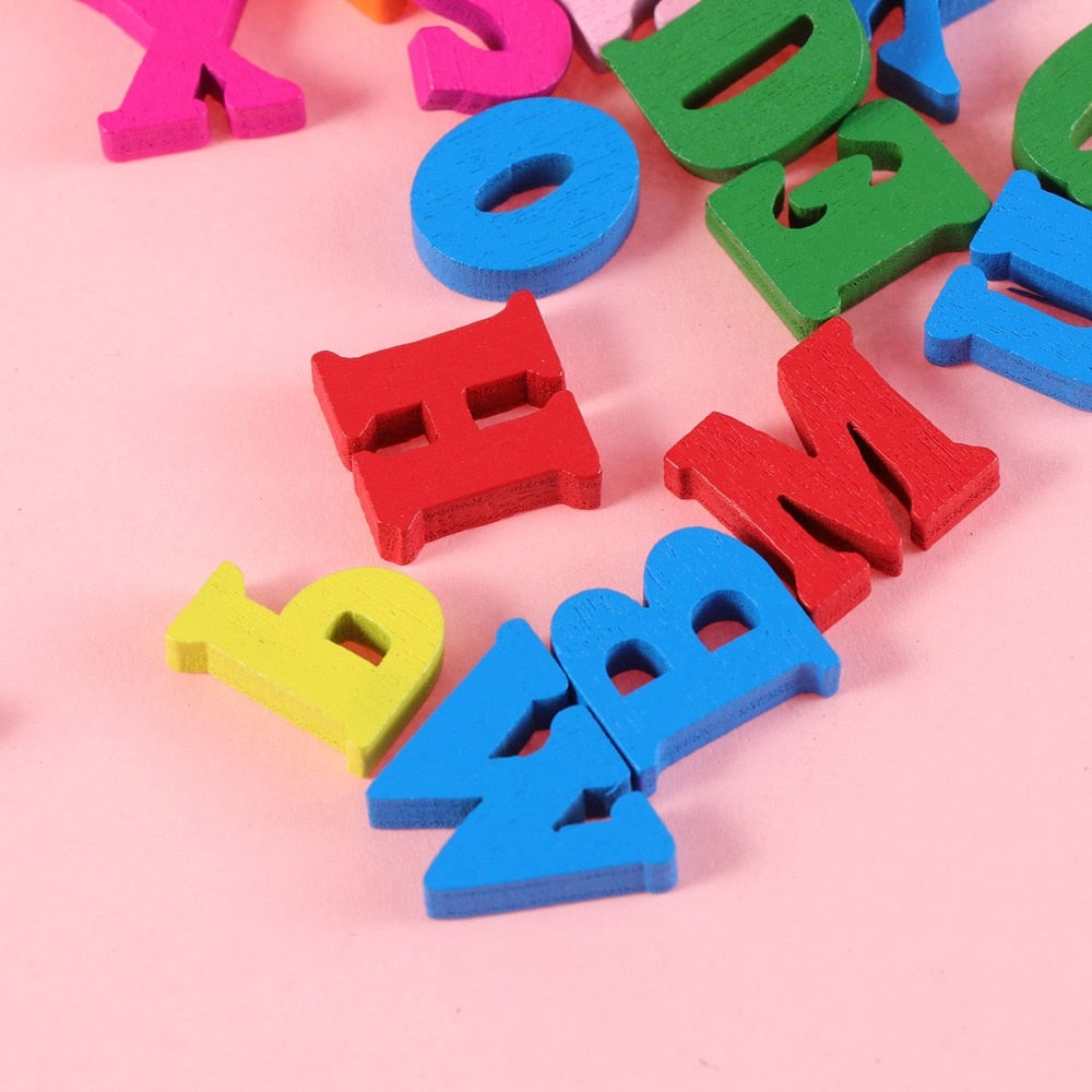 Colorful Wooden Alphabet Letters Set (100pcs) by HitMyNeed