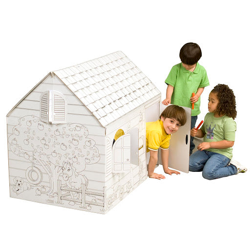 Coloring Cardboard House Craft Playhouse by HitMyNeed
