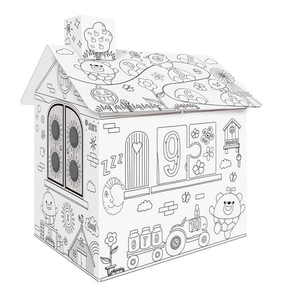Coloring Cardboard House Craft Playhouse by HitMyNeed