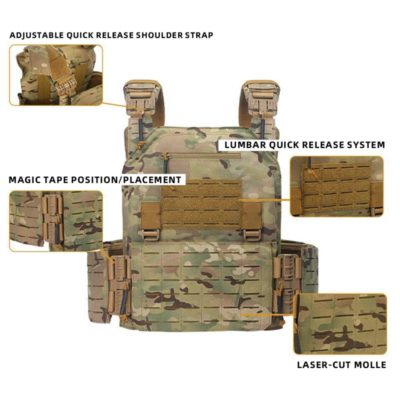 Combat Vest 6094 Quick Detach Laser Cut Tactical Vest by HitMyNeed
