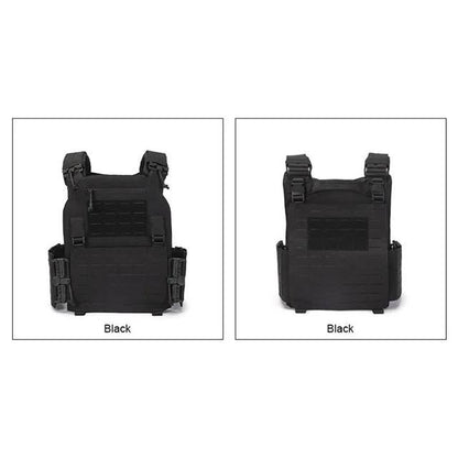 Combat Vest 6094 Quick Detach Laser Cut Tactical Vest pure-black-vest by HitMyNeed