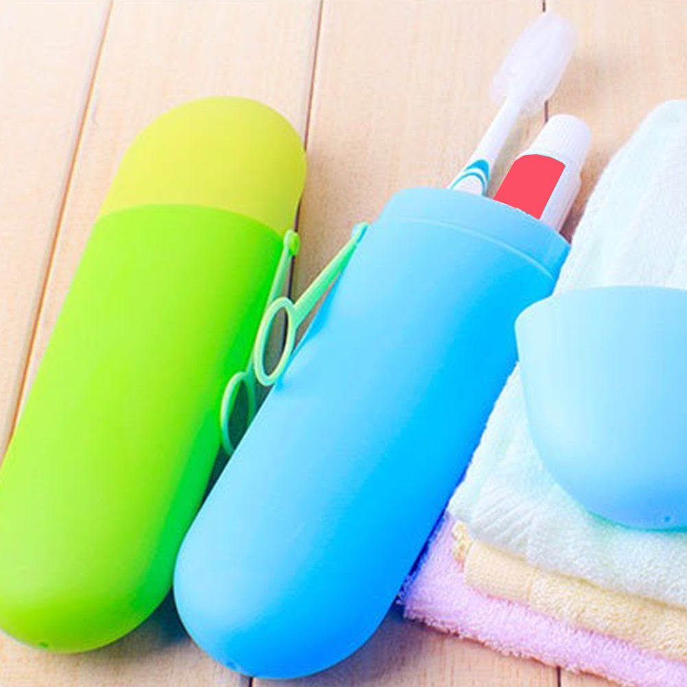 Combination Travel Toothbrush and Toothpaste Holder by HitMyNeed