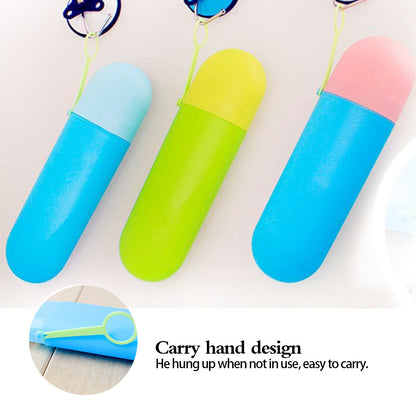 Combination Travel Toothbrush and Toothpaste Holder by HitMyNeed