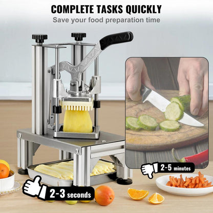 Commercial French Fry Cutter with 4 Blades & Tray by HitMyNeed