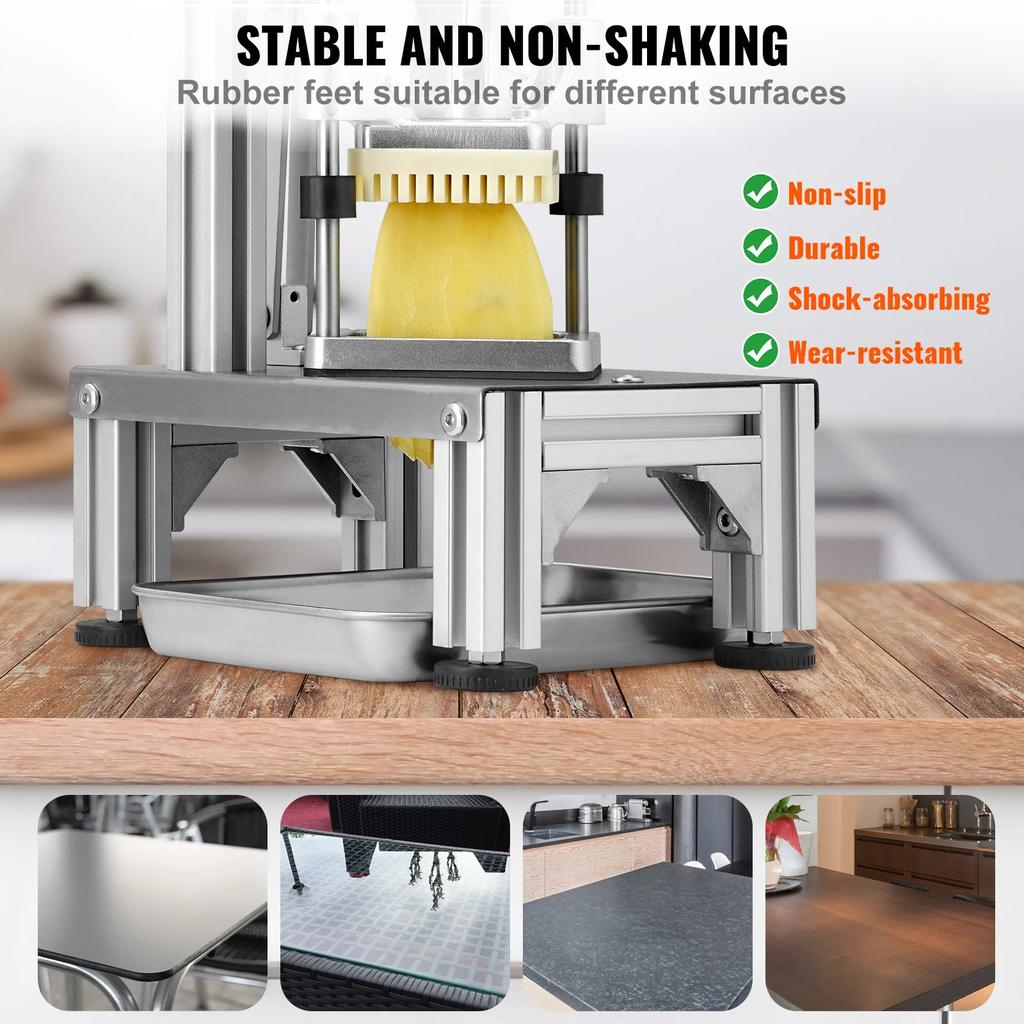 Commercial French Fry Cutter with 4 Blades & Tray by HitMyNeed