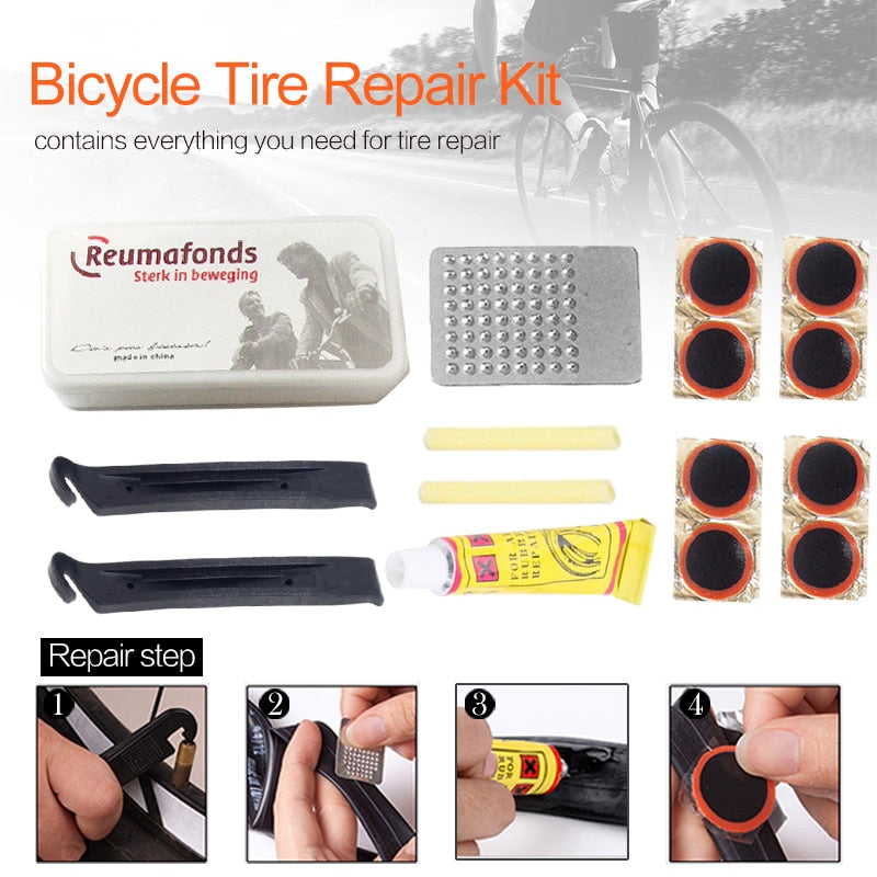 Compact Bike Tire Repair Kit with Patches & Tools by HitMyNeed