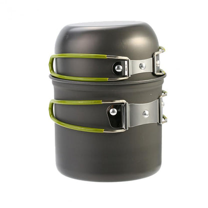 Compact Camping Cookware Pot Set with Lid & Bag by HitMyNeed