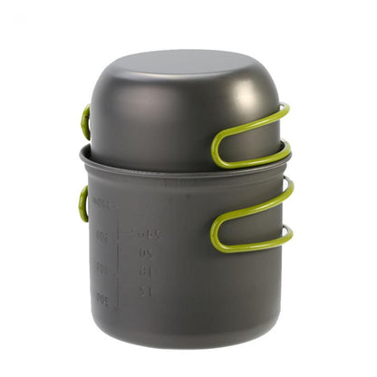 Compact Camping Cookware Pot Set with Lid & Bag by HitMyNeed