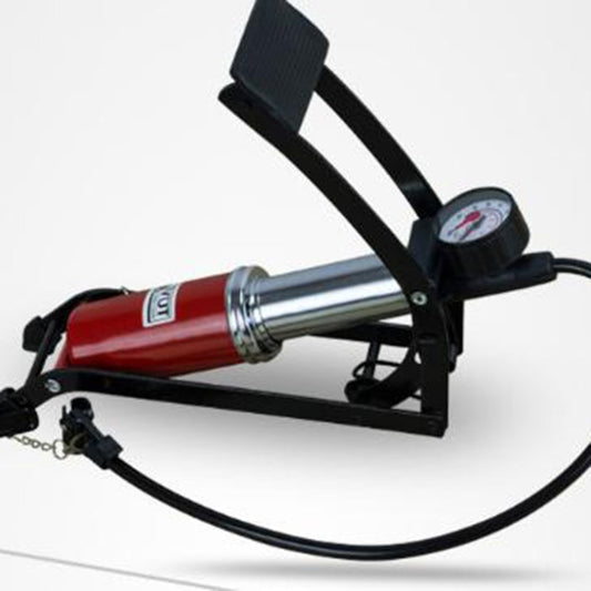 Compact Foot Pedal Bicycle Pump with Pressure Gauge by HitMyNeed