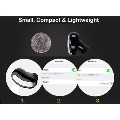 Compact Invisible Bluetooth Earpiece with Mic by HitMyNeed