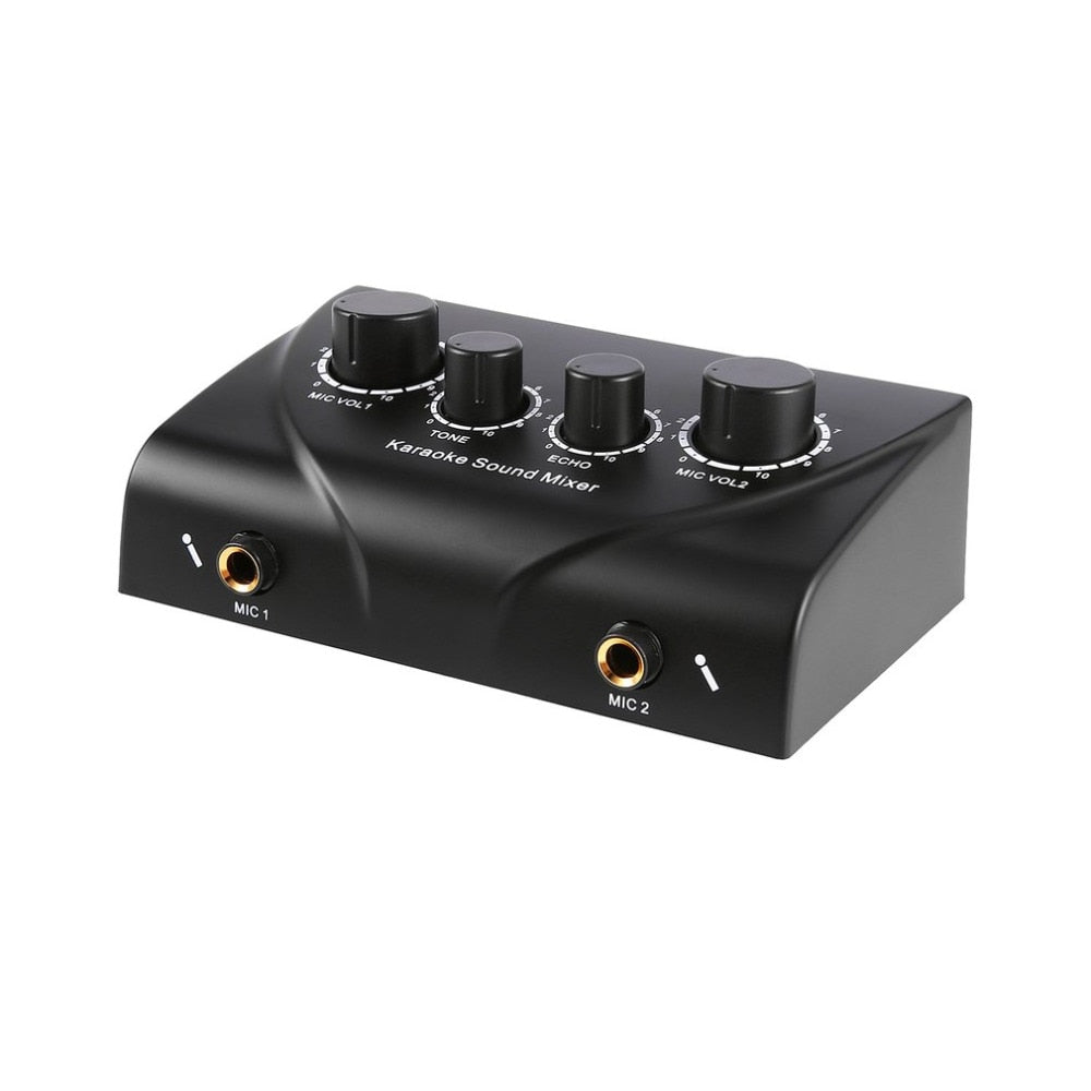 Compact Karaoke Audio Mixer with Dual Mic Inputs by HitMyNeed