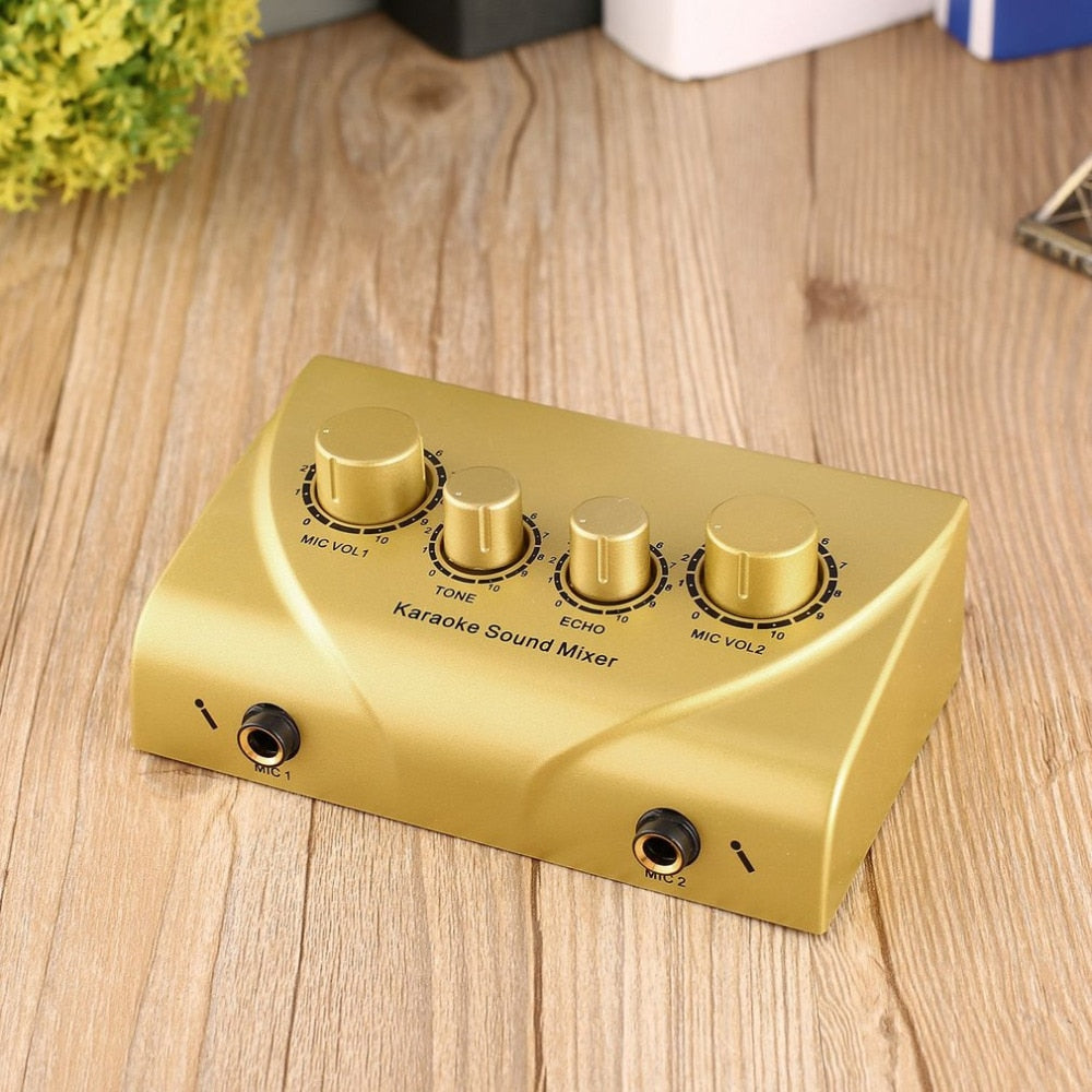 Compact Karaoke Audio Mixer with Dual Mic Inputs by HitMyNeed