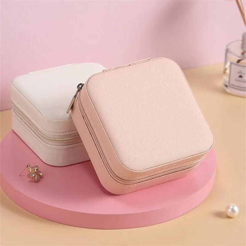 Compact Leather Travel Jewelry Organizer Box by HitMyNeed