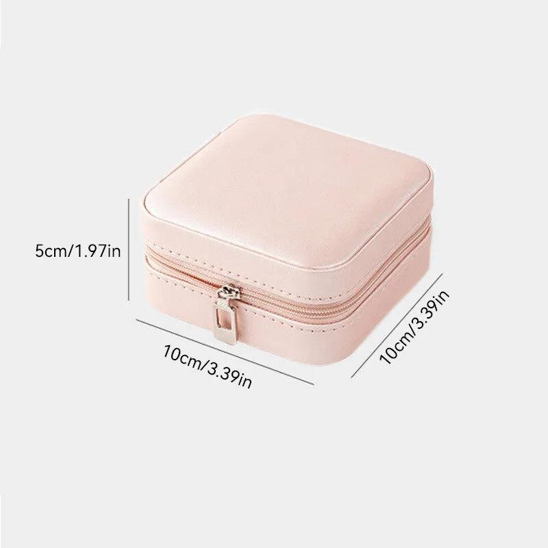 Compact Leather Travel Jewelry Organizer Box by HitMyNeed