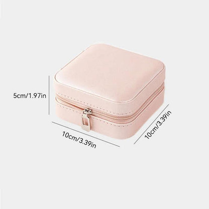 Compact Leather Travel Jewelry Organizer Box by HitMyNeed