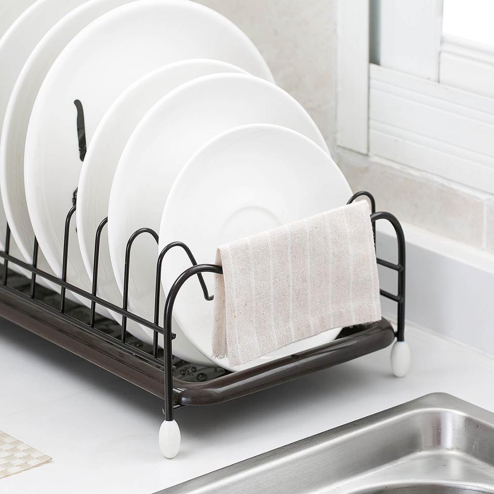 Compact Metal Dish Drying Rack with Drip Tray by HitMyNeed