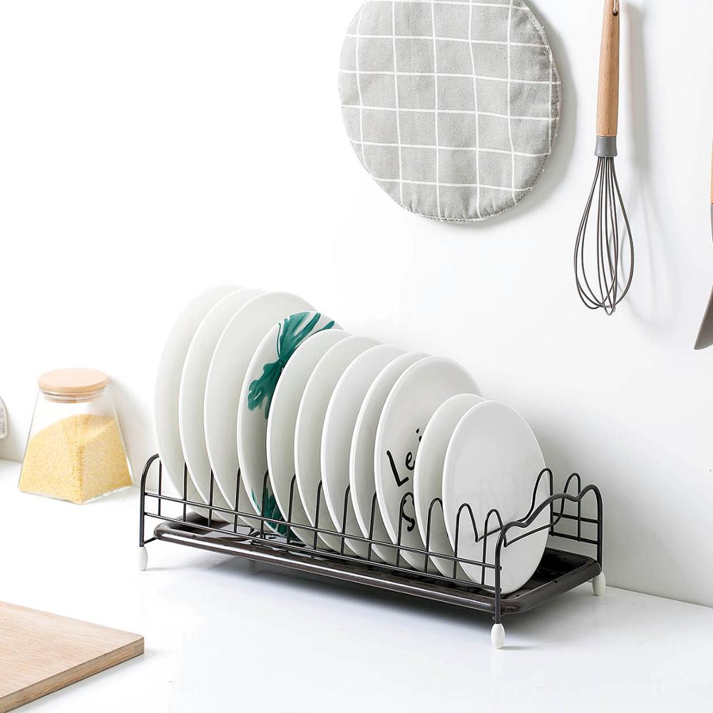 Compact Metal Dish Drying Rack with Drip Tray by HitMyNeed