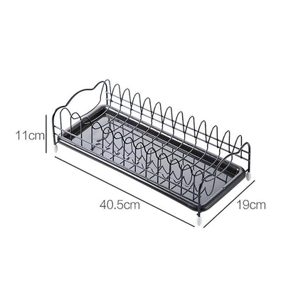 Compact Metal Dish Drying Rack with Drip Tray by HitMyNeed