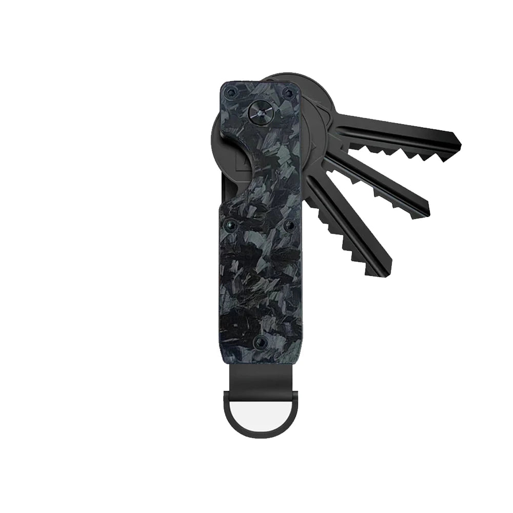 Compact Metal Key Organizer Holder for 1-5 Keys black-carbon by HitMyNeed