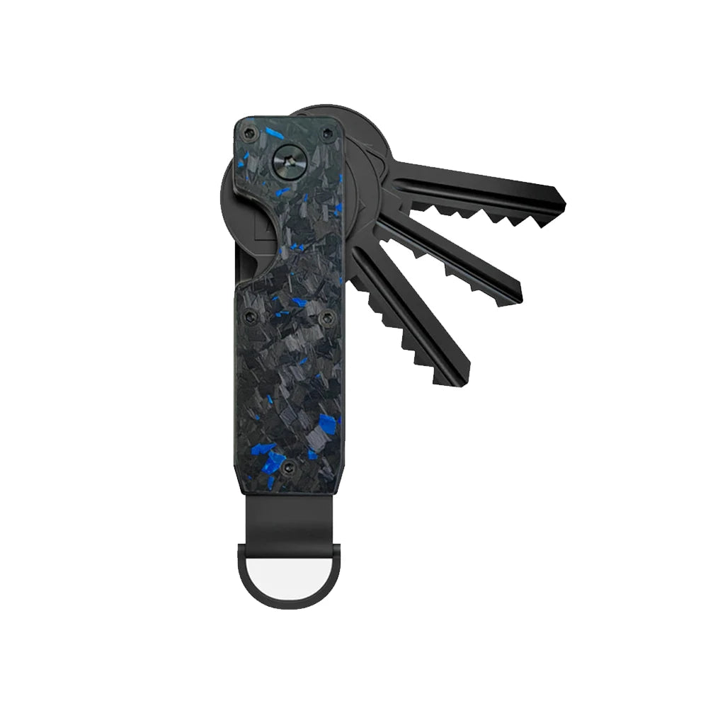 Compact Metal Key Organizer Holder for 1-5 Keys blue-carbon by HitMyNeed