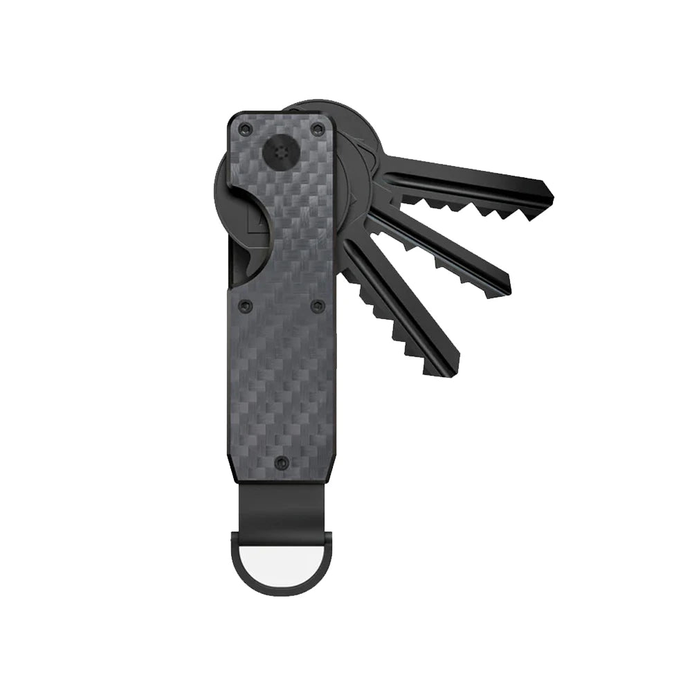 Compact Metal Key Organizer Holder for 1-5 Keys carbon-fiber by HitMyNeed