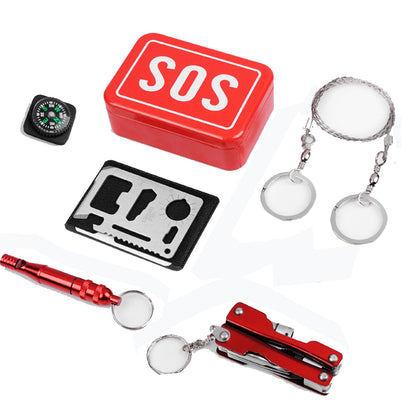 Compact Outdoor Survival Kit in Steel Tin by HitMyNeed