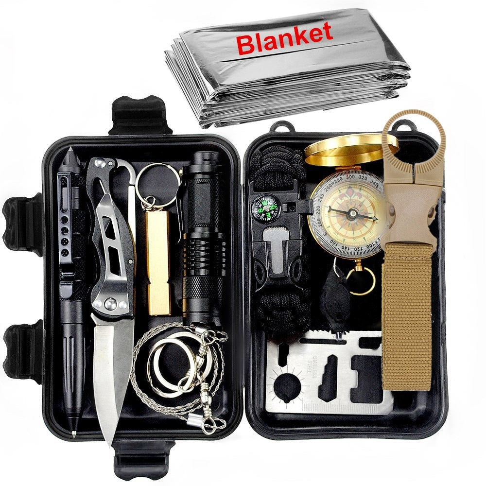 Compact Survival Gear Kit with 11 Emergency Tools by HitMyNeed