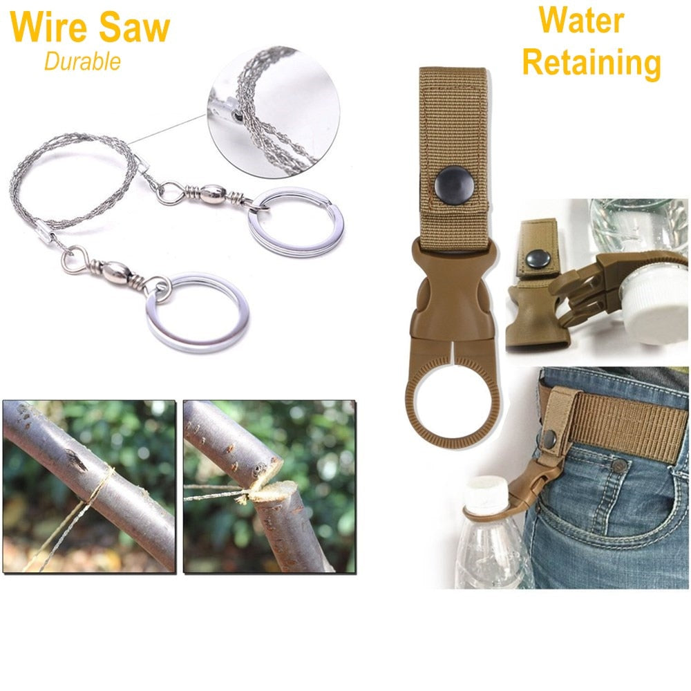 Compact Survival Gear Kit with 11 Emergency Tools by HitMyNeed
