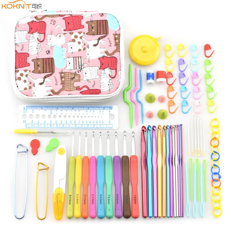 Complete Crochet Hook & Knitting Needle Set with Bag by HitMyNeed