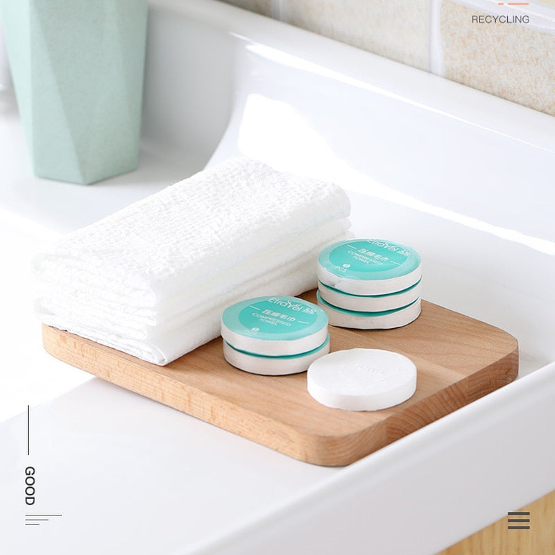 Compressed Disposable Bath Towels (50 Pack) by HitMyNeed