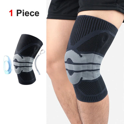 Compression Knee Brace for Pain Relief & Support black-gray-1pcs xl by HitMyNeed