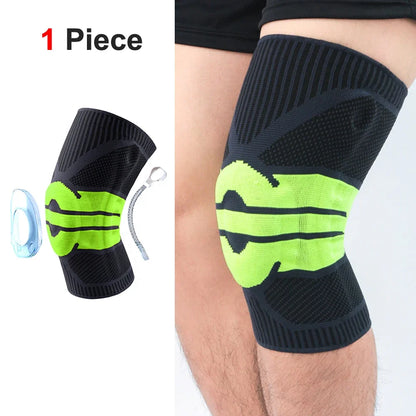 Compression Knee Brace for Pain Relief & Support black-green-1pcs l by HitMyNeed