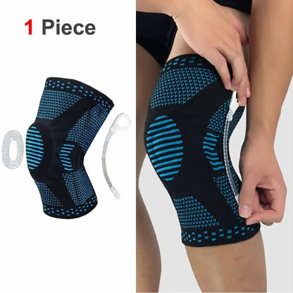 Compression Knee Brace for Pain Relief & Support blue-1-pcs xxl by HitMyNeed