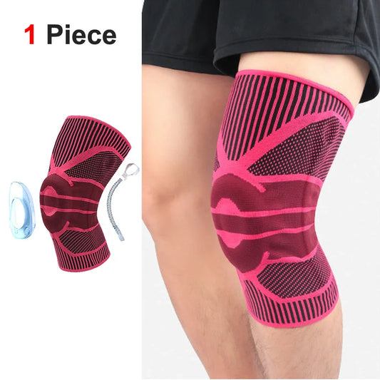 Compression Knee Brace for Pain Relief & Support wine-red-1pcs xl by HitMyNeed