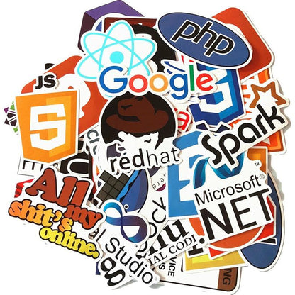 Computer Programming Stickers for Laptops (50 Pcs) by HitMyNeed