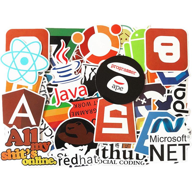Computer Programming Stickers for Laptops (50 Pcs) by HitMyNeed