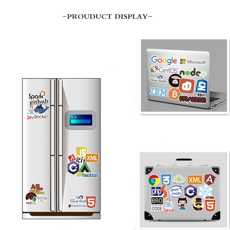 Computer Programming Stickers for Laptops (50 Pcs) by HitMyNeed