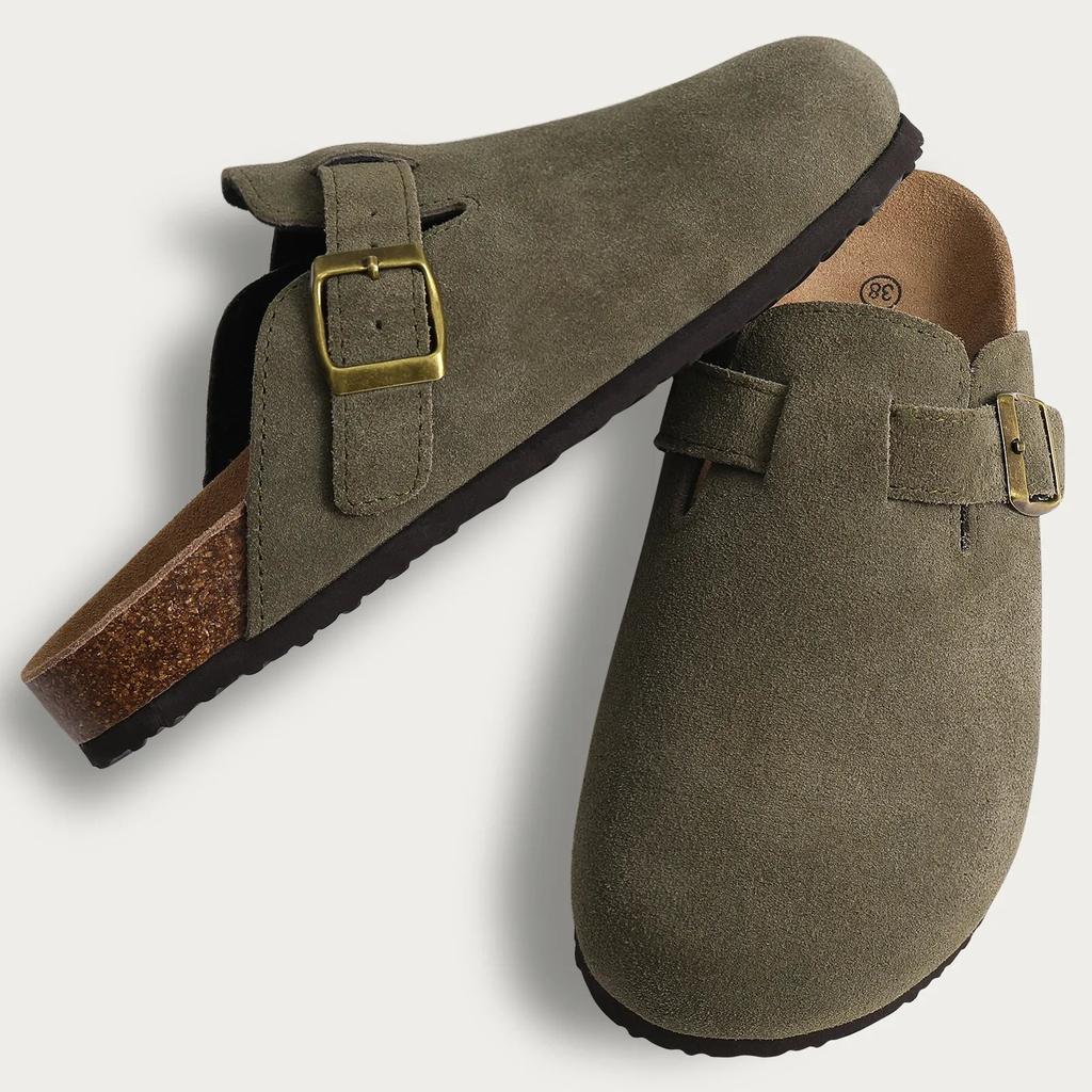 Comwarm Suede Cork Clog Mules with Arch Support by HitMyNeed
