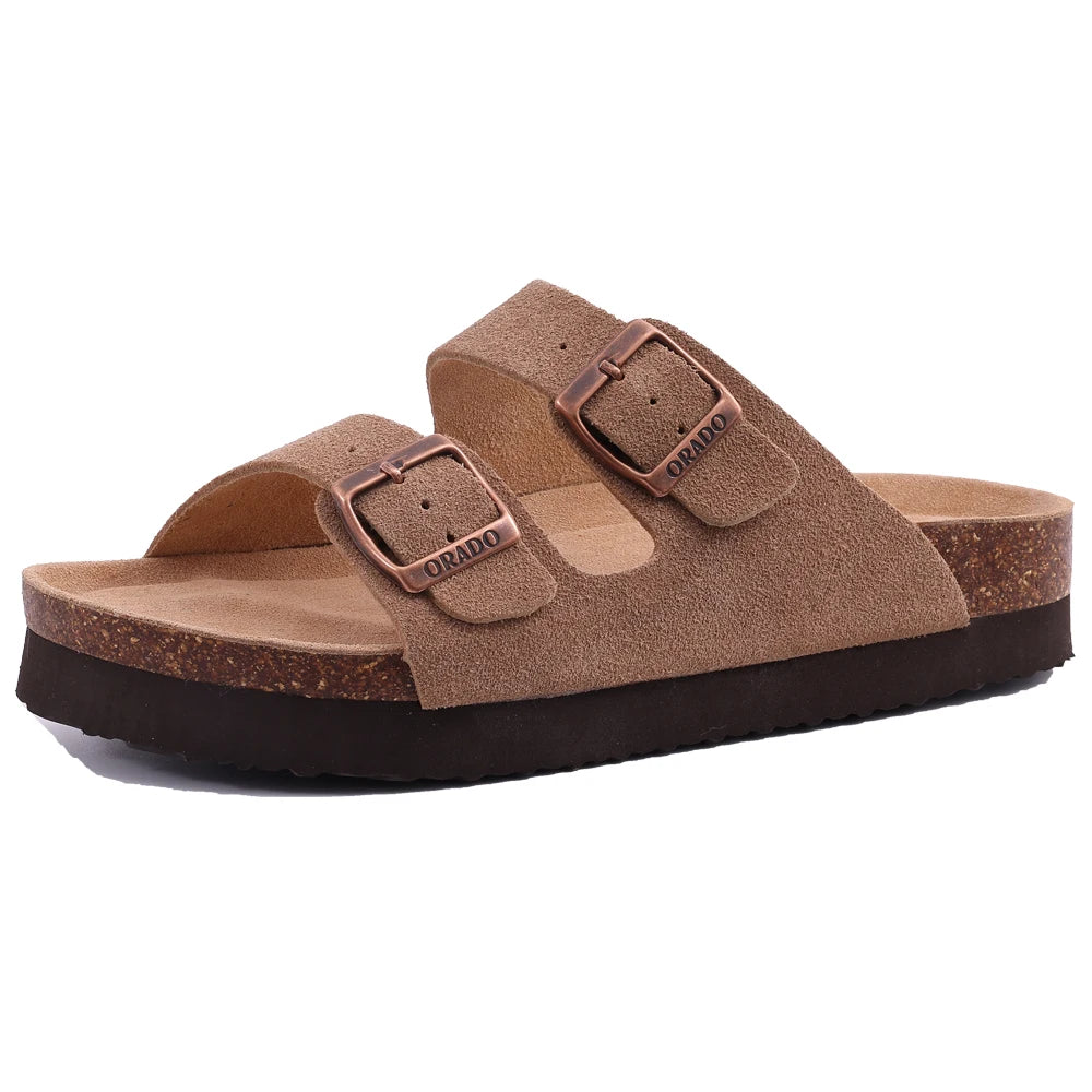Comwarm Suede Cork Clog Mules with Arch Support apricot-g 41.0 by HitMyNeed