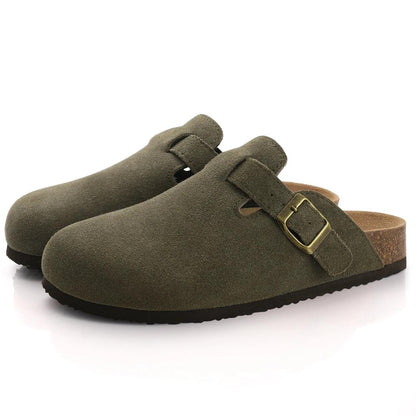 Comwarm Suede Cork Clog Mules with Arch Support army-green-b 45.0 by HitMyNeed