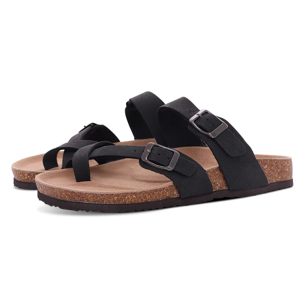 Comwarm Suede Cork Clog Mules with Arch Support black-d 41.0 by HitMyNeed