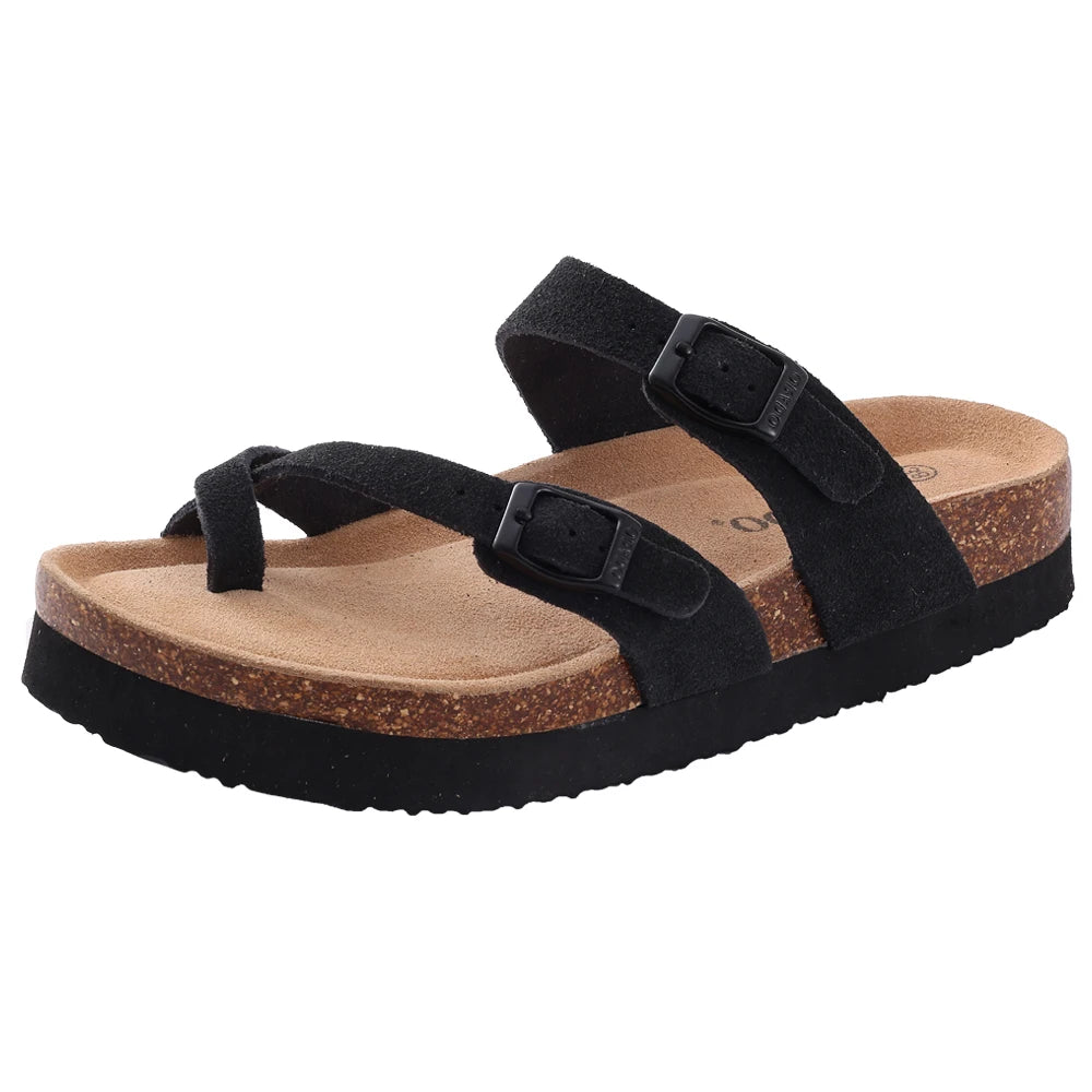 Comwarm Suede Cork Clog Mules with Arch Support black-f 44.0 by HitMyNeed