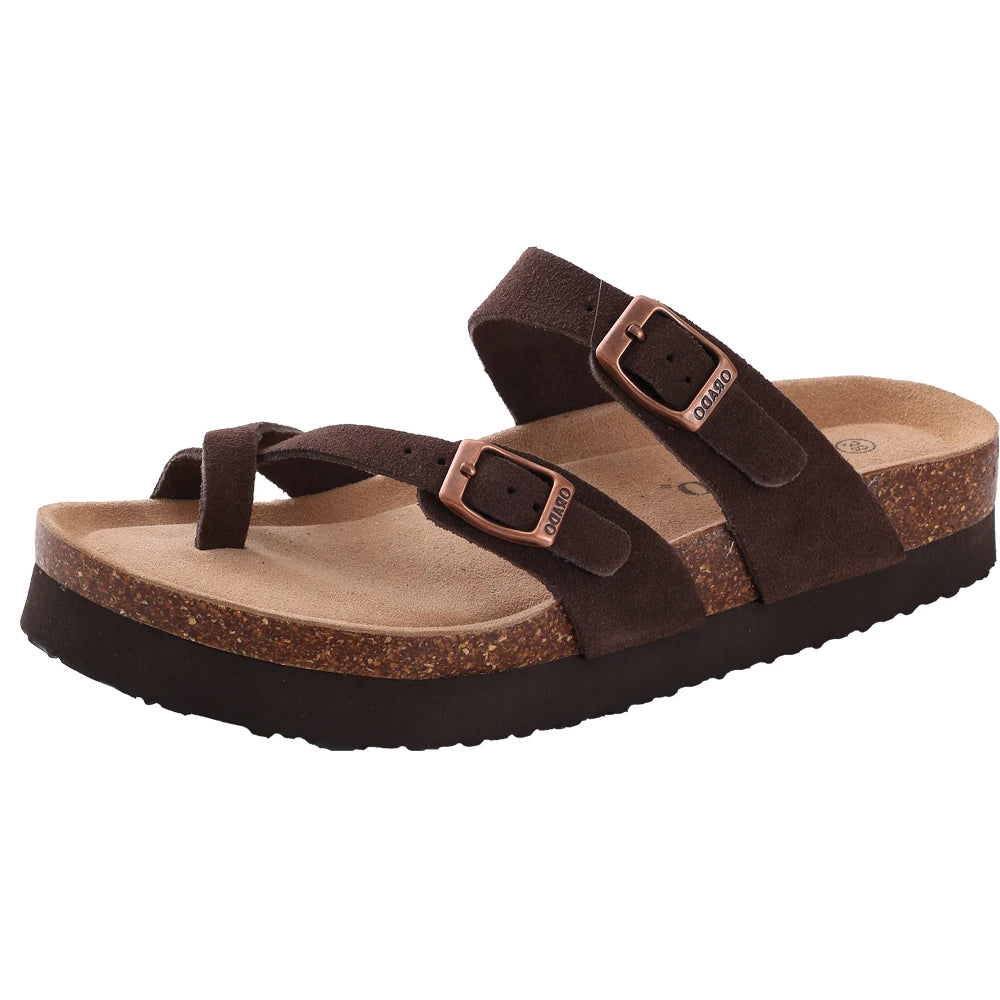 Comwarm Suede Cork Clog Mules with Arch Support brown-f 39.0 by HitMyNeed