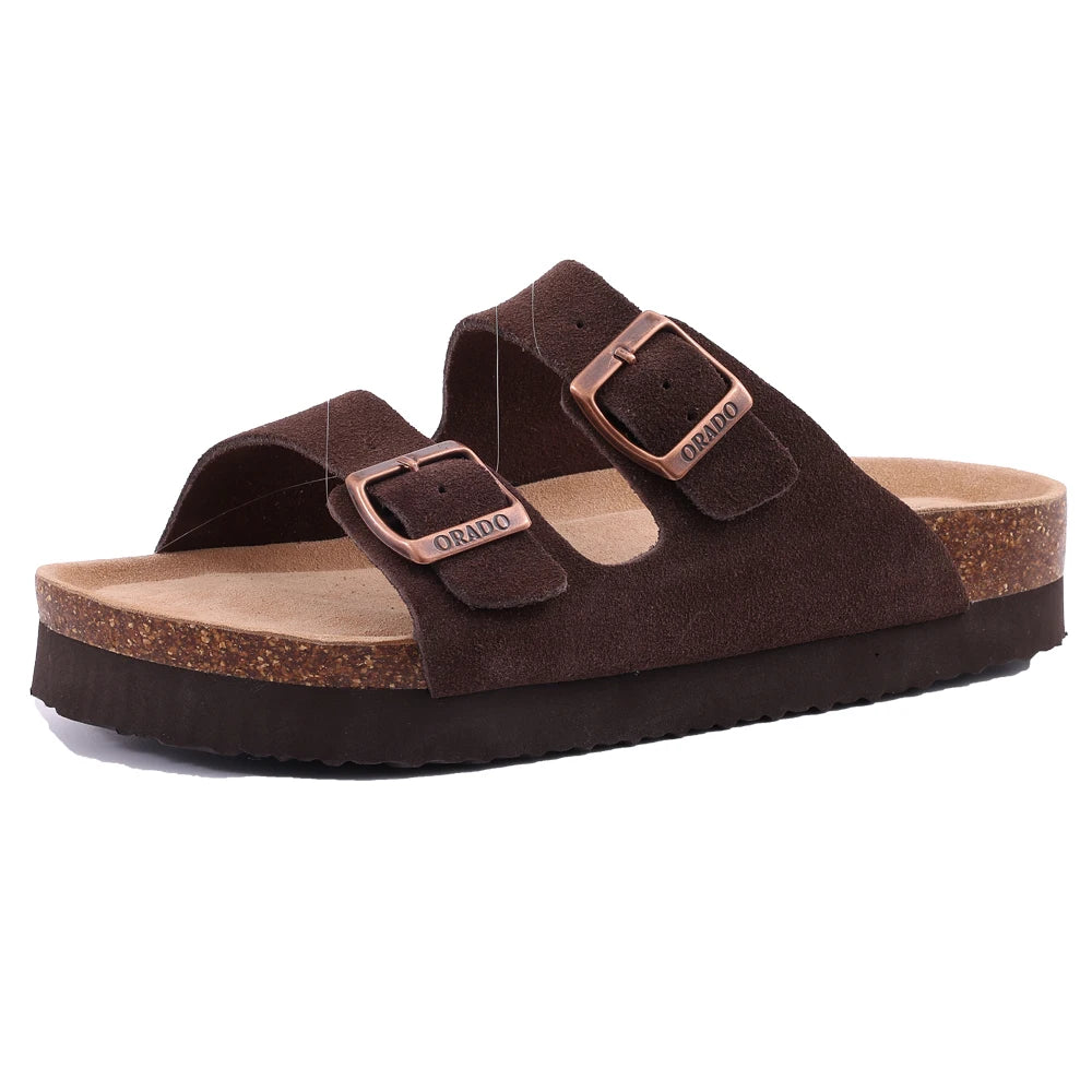 Comwarm Suede Cork Clog Mules with Arch Support brown-g 38.0 by HitMyNeed