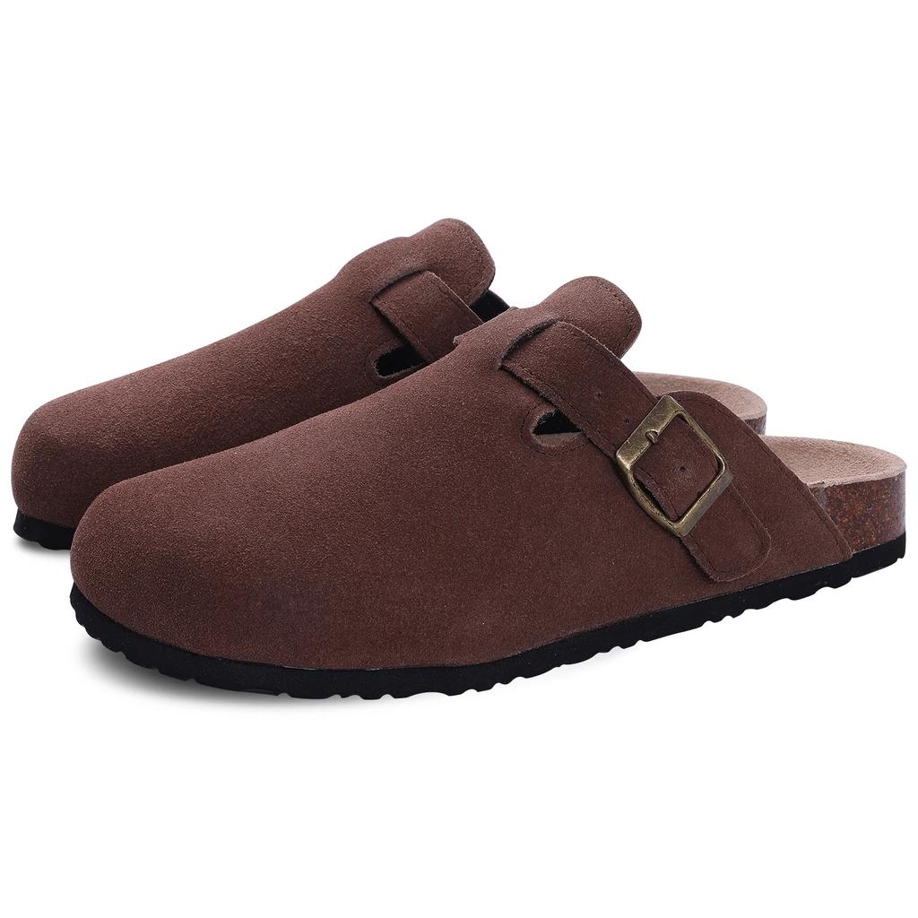 Comwarm Suede Cork Clog Mules with Arch Support deep-brown-b 45.0 by HitMyNeed