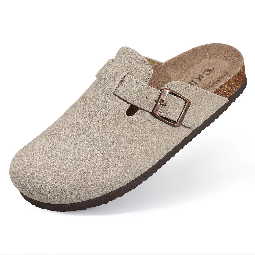 Comwarm Suede Cork Clog Mules with Arch Support grey-b 45.0 by HitMyNeed