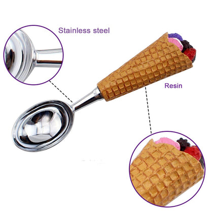 Cone Handle Stainless Steel Ice Cream Scoop Spoon by HitMyNeed